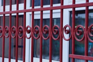 stylish red window security bars